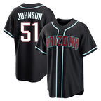 Arizona Diamondbacks #51 Randy Johnson Player Black Fedasgoge Home Game Stitched Jerseys