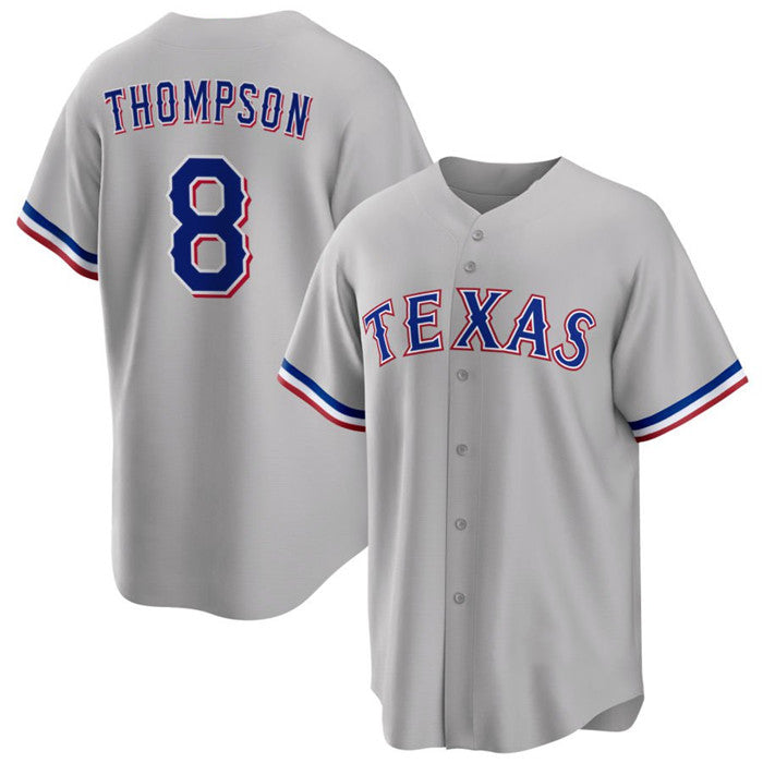 Texas Rangers #8 Bubba Thompson Gray Fedasgoge Cool Base Stitched Jersey