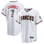 Arizona Diamondbacks #7 Corbin Carroll Player White Fedasgoge USA 250 Fourth of July Home Game Stitched Jerseys