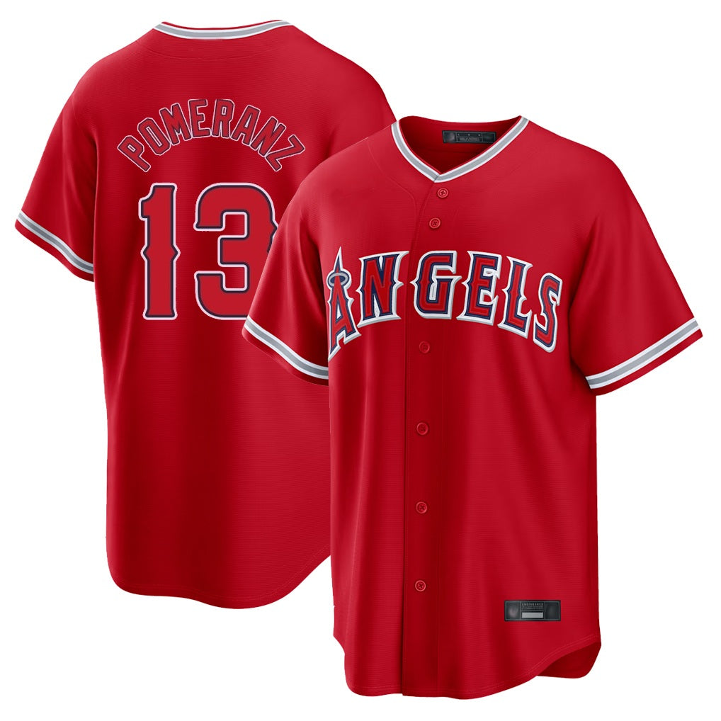 Los Angeles Angels #13 Drew Pomeranz Player Red Fedasgoge Home Game Stitched Jerseys