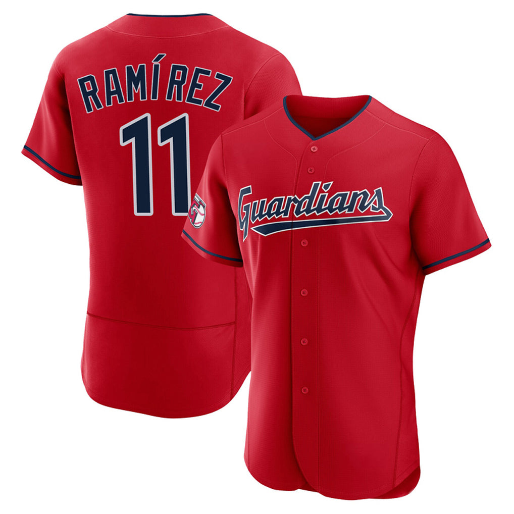 Cleveland Guardians #11 Jose Ramirez Player Red Fedasgoge Limited Elite Home Stitched Jerseys