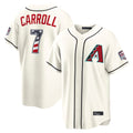 Arizona Diamondbacks #7 Corbin Carroll Player Cream Fedasgoge USA 250 Fourth of July Home Game Stitched Jerseys