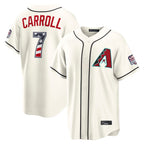 Arizona Diamondbacks #7 Corbin Carroll Player Cream Fedasgoge USA 250 Fourth of July Home Game Stitched Jerseys