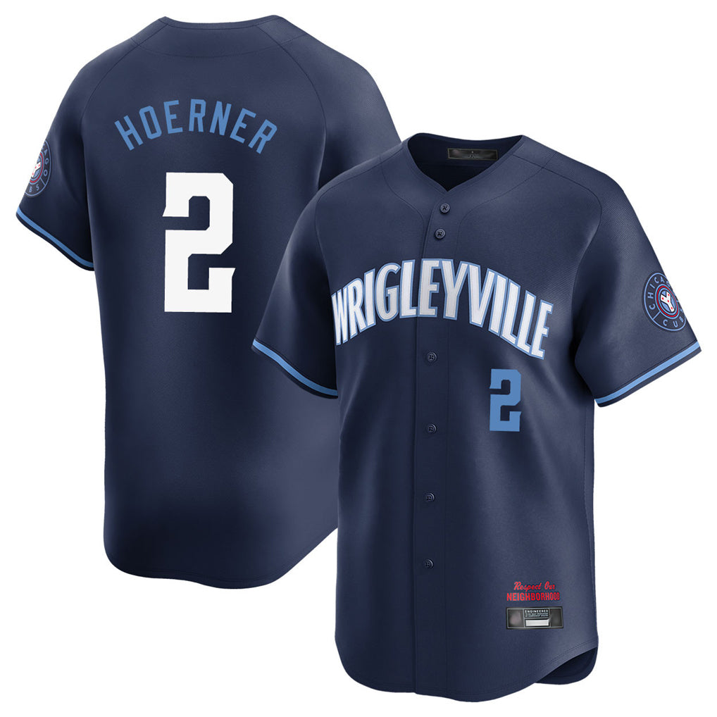 Chicago Cubs #2 Nico Hoerner Player Navy Fedasgoge City Connect Limited Home Stitched Jerseys