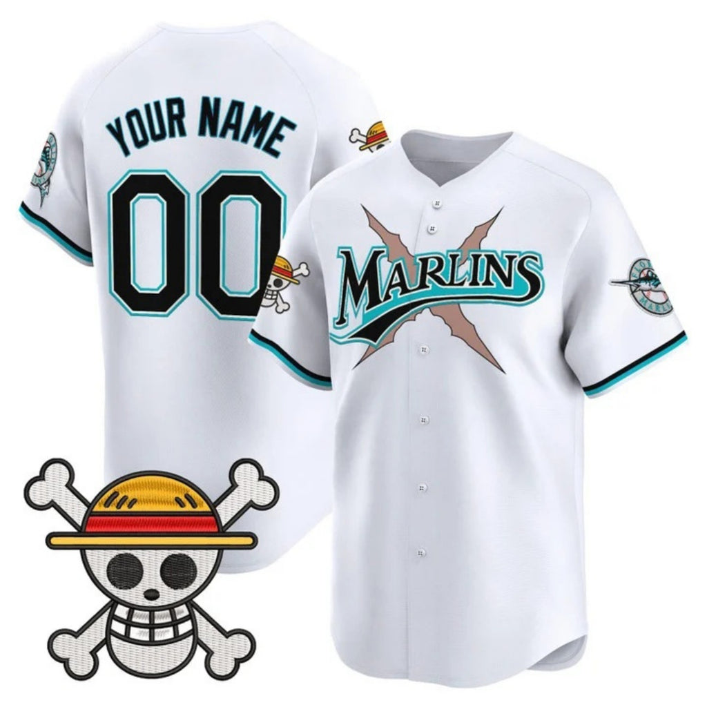 Custom Miami Marlins x One Piece White Fedasgoge Vapor Premier Limited Jersey - Stitched