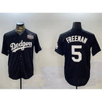 Los Angeles Dodgers #5 Freddie Freeman Black Fedasgoge 2024 World Series Cool Base Stitched Jersey 2