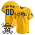 Custom New York Yankees x One Piece Gold Fedasgoge Vapor Premier Limited Jersey - Stitched