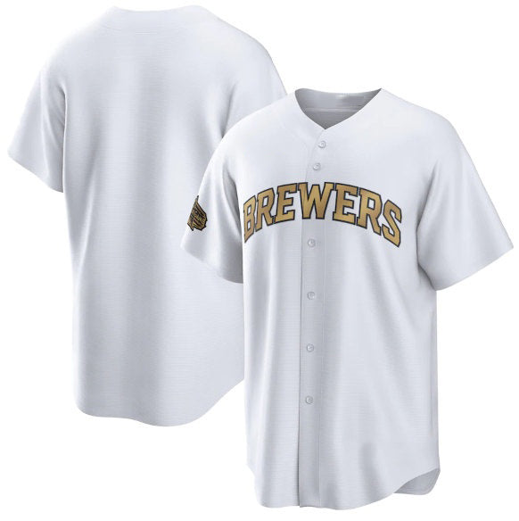 Milwaukee Brewers Blank White Fedasgoge 2022 All-Star Cool Base Stitched Jersey
