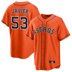Houston Astros #53 Cristian Javier Player Orange Fedasgoge Home Game Stitched Jerseys