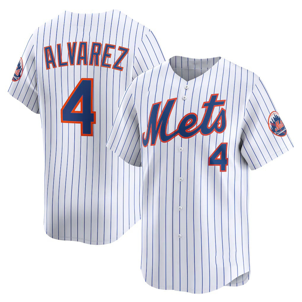 New York Mets #4 Francisco Alvarez White Fedasgoge Home Limited Player Jersey
