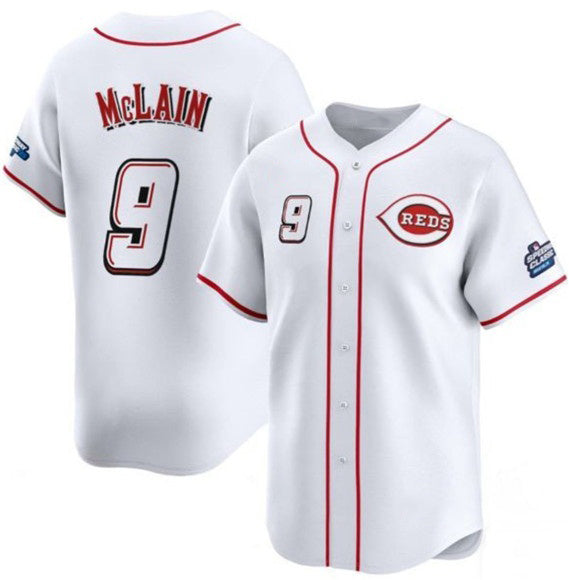 Cincinnati Reds #9 Matt McLain White Fedasgoge 2025 Speedway Classic Home Limited Stitched Jersey