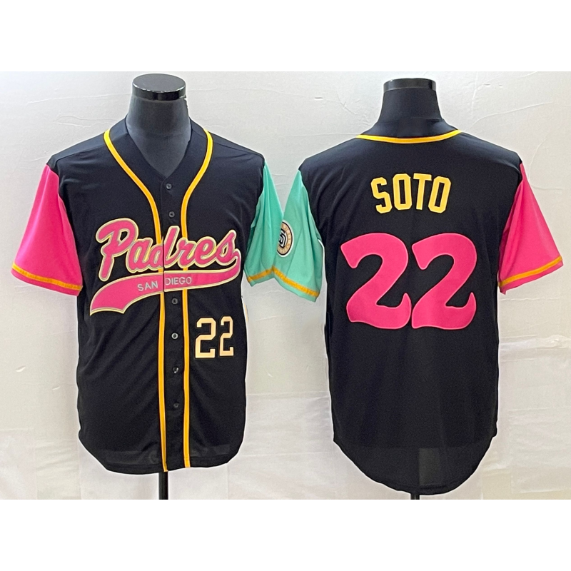 San Diego Padres #22 Juan Soto Number Black Fedasgoge NEW 2023 City Connect Cool Base Stitched Jersey