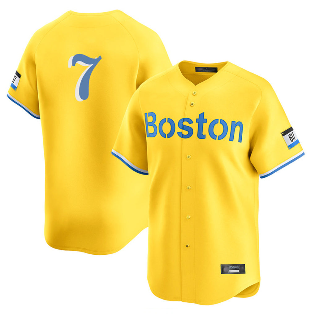 Boston Red Sox #7 Masataka Yoshida Player Yellow Fedasgoge Limited Home Game Stitched Jerseys1