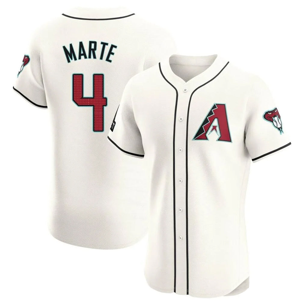 Arizona Diamondbacks #4 Ketel Marte Player Cream Fedasgoge Limited Elite Home Game Stitched Jerseys