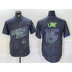 Tampa Bay Rays #15 Josh Lowe Number Charcoal Fedasgoge 2024 City Connect Limited Stitched Jersey 2