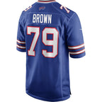 B.Bills #79 Ruben Brown Royal Fedasgoge Game Retired Player Jersey