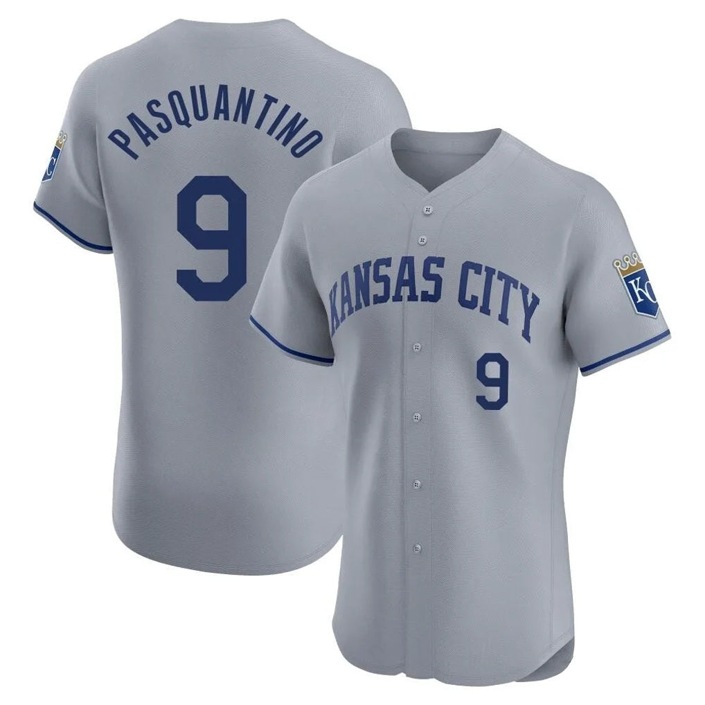 Kansas City Royals #9 Vinnie Pasquantino Player Gray Fedasgoge Limited Elite Home Stitched Jerseys