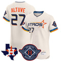 Houston Astros #27 Jose Altuve Player Cream Fedasgoge City Connect Texas Patch Vapor Premier Limited Elite Home Stitched Jerseys
