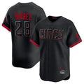 Cincinnati Reds #28 Eugenio Su¨¢rez Player Black Fedasgoge City Connect Home Limited Stitched Jerseys