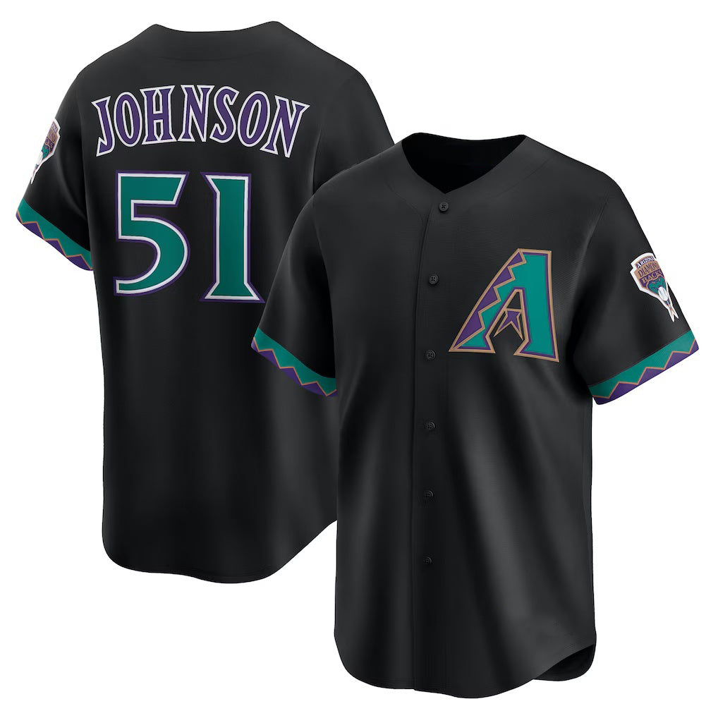 Arizona Diamondbacks #51 Randy Johnson Black Fedasgoge Throwback Cooperstown Collection Limited Jersey
