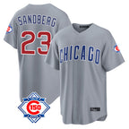 Chicago Cubs #23 Ryne Sandberg Player Gray Fedasgoge 150th Anniversary Home Game Stitched Jerseys