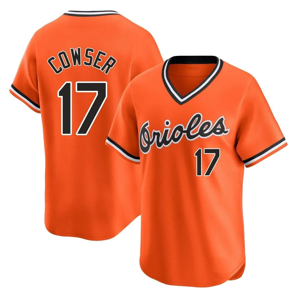 Baltimore Orioles #17 Colton Cowser Player Orange Fedasgoge T-shirt Limited Home Game Stitched Jerseys