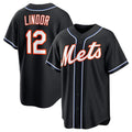 New York Mets #12 Francisco Lindor 2026 Black Fedasgoge Out Stitched Jersey