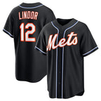 New York Mets #12 Francisco Lindor 2026 Black Fedasgoge Out Stitched Jersey