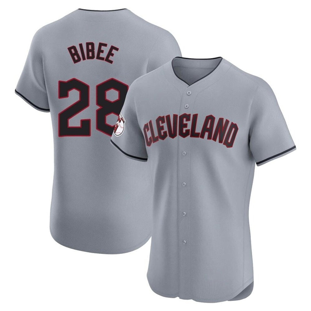 Cleveland Guardians #28 Tanner Bibee Player Gray Fedasgoge Road Limited Elite Home Stitched Jerseys