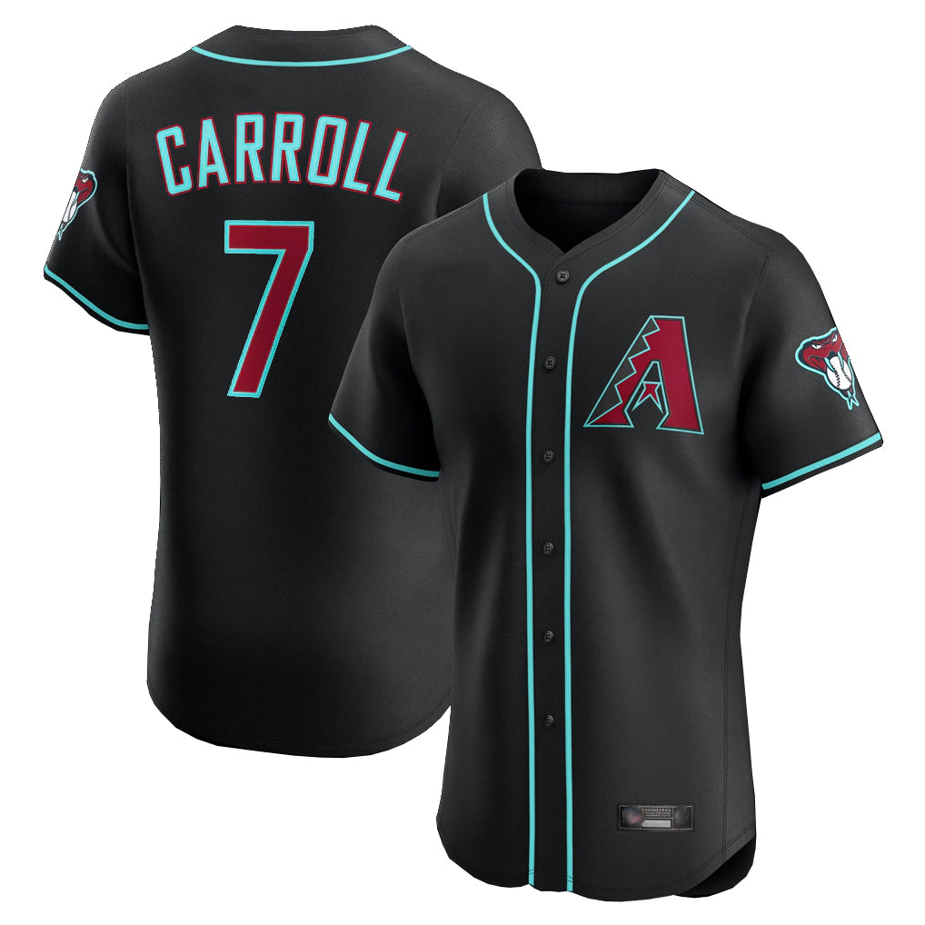 Arizona Diamondbacks #7 Corbin Carroll Player Black Fedasgoge Limited Elite Home Game Stitched Jerseys