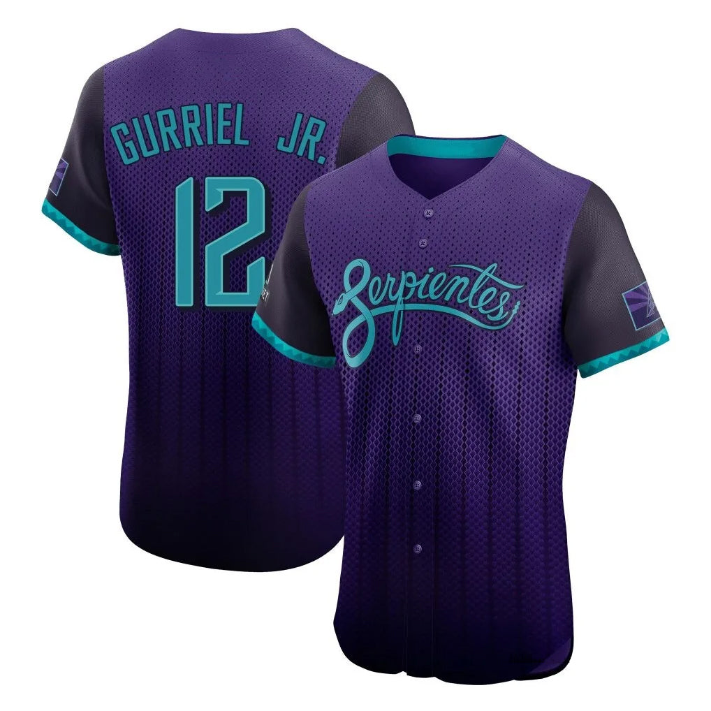 Arizona Diamondbacks #12 Lourdes Gurriel Jr Player Purple Fedasgoge City Connect Limited Elite Home Game Stitched Jerseys