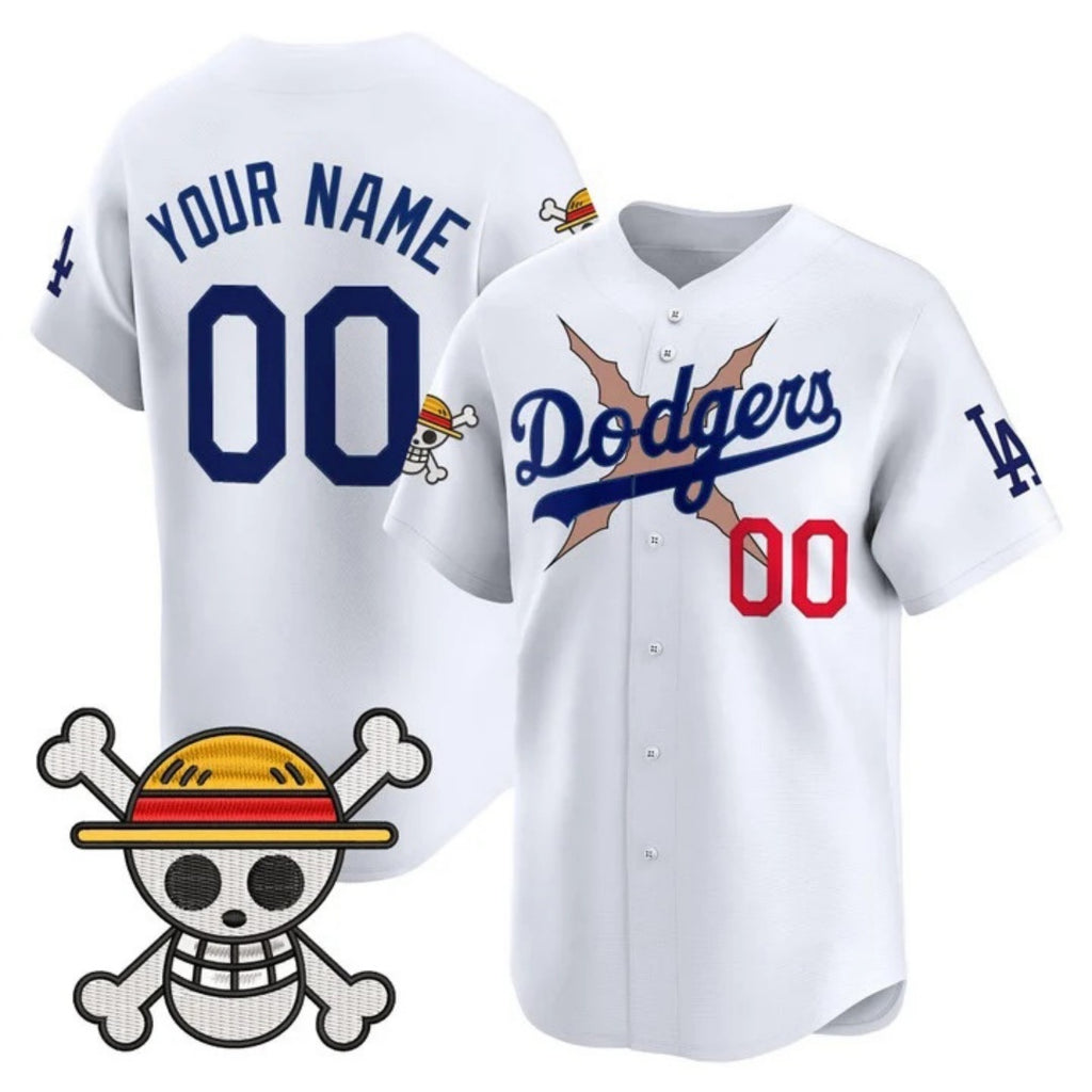 Custom Los Angeles Dodgers x One Piece White Fedasgoge Vapor Premier Limited Jersey - Stitched