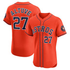 Houston Astros #27 Jose Altuve Orange Fedasgoge Alternate Elite Player Jersey
