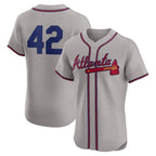 Atlanta Braves #42 Jackie Robinson Gray Fedasgoge Flex Base Stitched Jersey