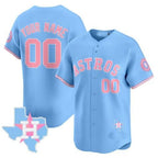 Custom Houston Astros Bubblegum Blue Fedasgoge Vapor Premier Limited Jersey ¨C All Stitched