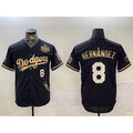 Los Angeles Dodgers #8 Enrique Hernandez Black Gold Fedasgoge 2024 World Series With Vin & California Patch Vapor Premier Limited Stitched Jersey