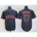 Los Angeles Angels #17 Shohei Ohtani Lights Out Black Fedasgoge Fashion Cool base Jersey