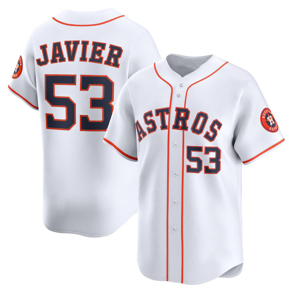 Houston Astros #53 Cristian Javier White Fedasgoge Home Limited Player Jersey