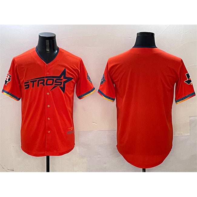 Houston Astros Blank Orange Fedasgoge 2025 City Connect With Texas Patch Limited Stitched Jersey