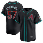 Arizona Diamondbacks #57 Eduardo Rodriguez Player Black Fedasgoge Limited Home Game Stitched Jerseys