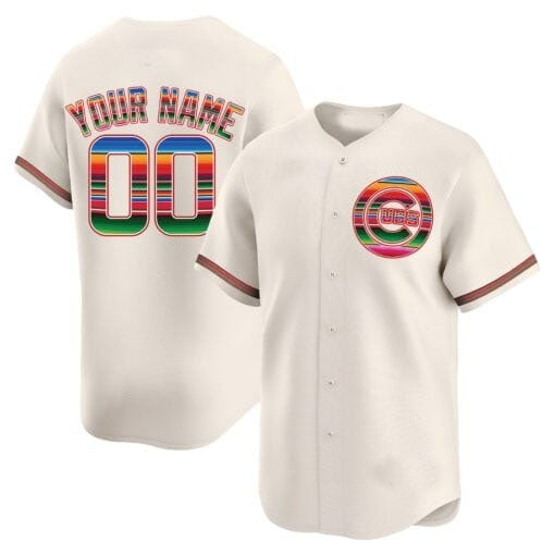 Custom Chicago Cubs Mexico Vapor Premier Limited Jersey ¨C Cream Fedasgoge