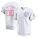 Custom Chicago Cubs Bubblegum Pink Vapor Premier Limited Jersey ¨C White Fedasgoge