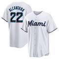 Miami Marlins #22 Sandy Alcantara White Fedasgoge Replica Player Jersey