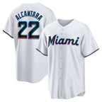 Miami Marlins #22 Sandy Alcantara White Fedasgoge Replica Player Jersey