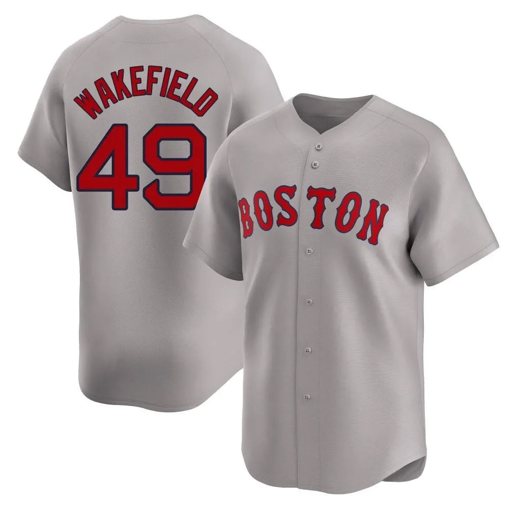 Boston Red Sox #49 Tim Wakefield Player Gray Fedasgoge Road Limited Home Game Stitched Jerseys1
