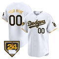 Custom Los Angeles Dodgers 2024 Spring Training Patch Vapor Premier Limited Jersey ¨C White Gold Fedasgoge