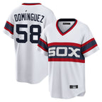 Chicago White Sox #58 Seranthony Dominguez Player White Fedasgoge T-shirt Home Game Stitched Jerseys
