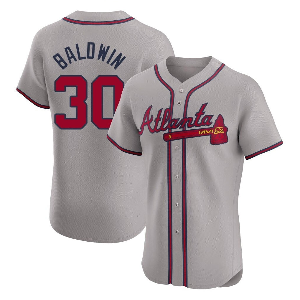 Atlanta Braves #30 Drake Baldwin Player Gray Fedasgoge Limited Elite Home Game Stitched Jerseys