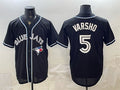 Toronto Blue Jays #5 Daulton Varsho 2026 Fashion Replica Black Fedasgoge Out Stitched Jersey