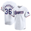 Texas Rangers #36 Wyatt Langford White Fedasgoge Home Limited Player Jersey
